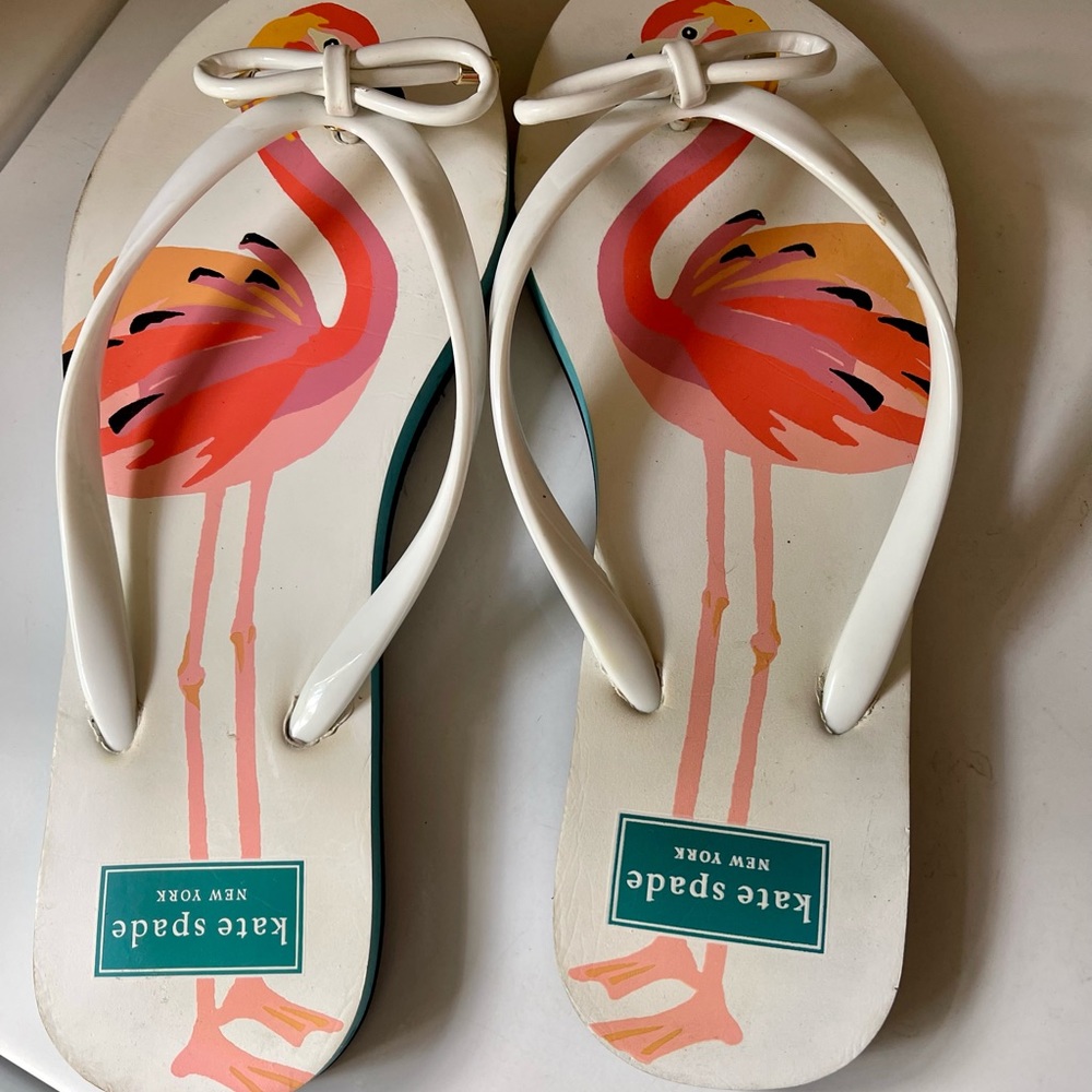Kate Spade Flamingo Flip Flop Mystic Sandals Size 8